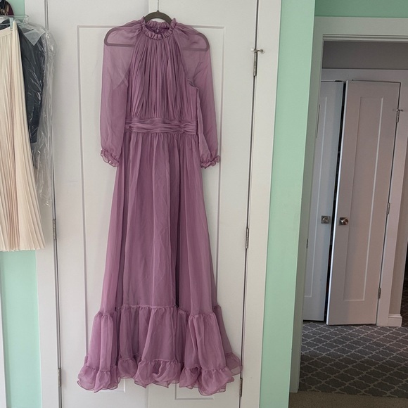 Mac Duggal Dresses & Skirts - Mac Duggal Lilac Ruffle-Hem Chiffon Maxi Dress